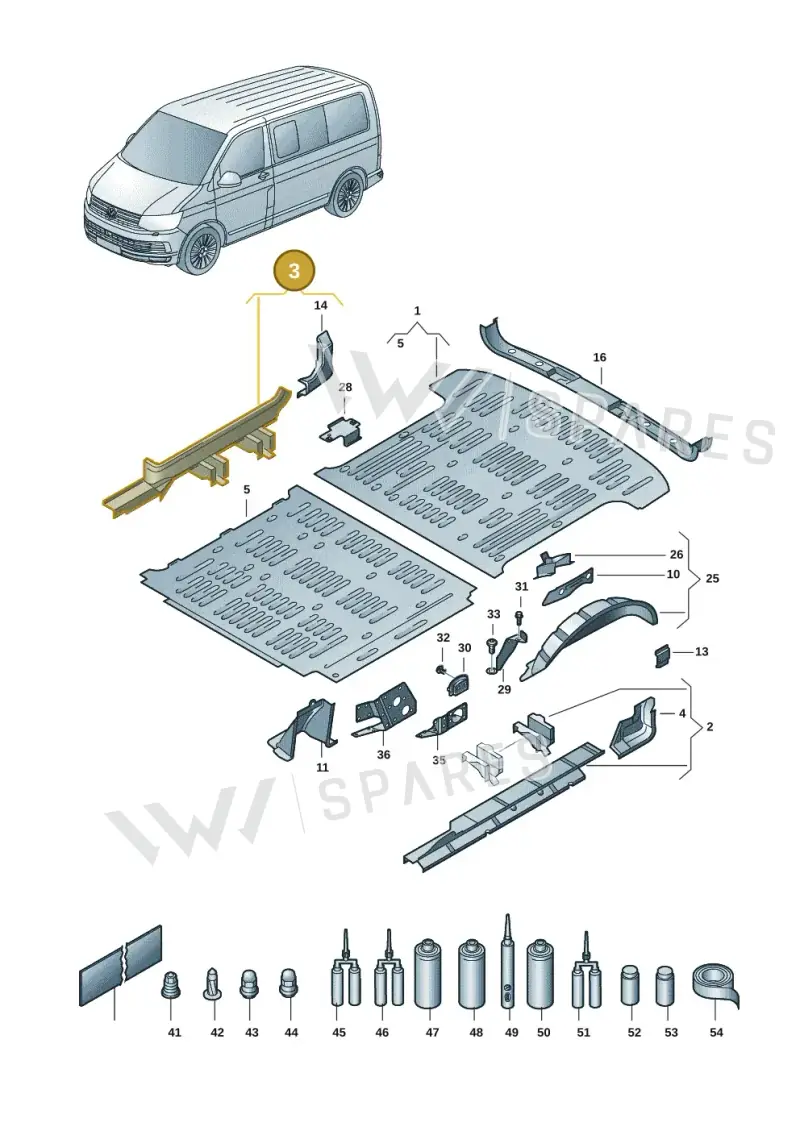 7H0801251K — Volkswagen Transport. multivan (2019-2024) diagram 7em801020, position 3