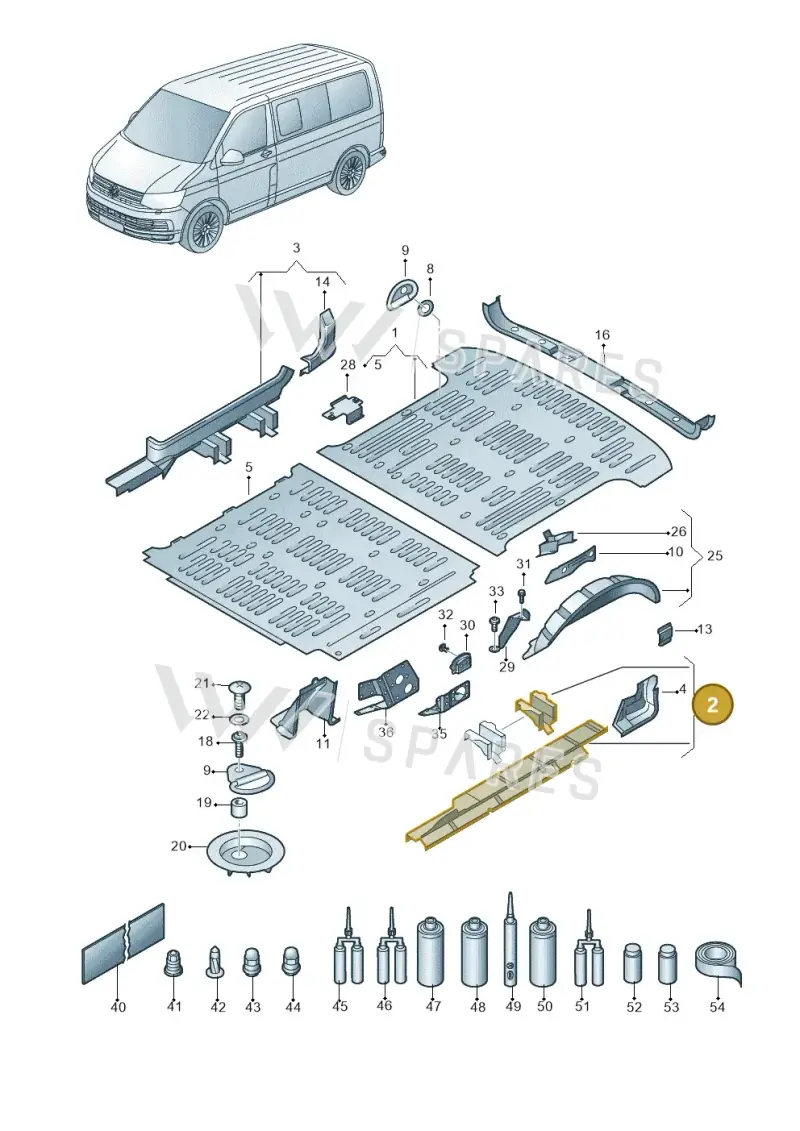 7H0801251L — Volkswagen Caravelle (2019-2024) diagram 861801200, position 2