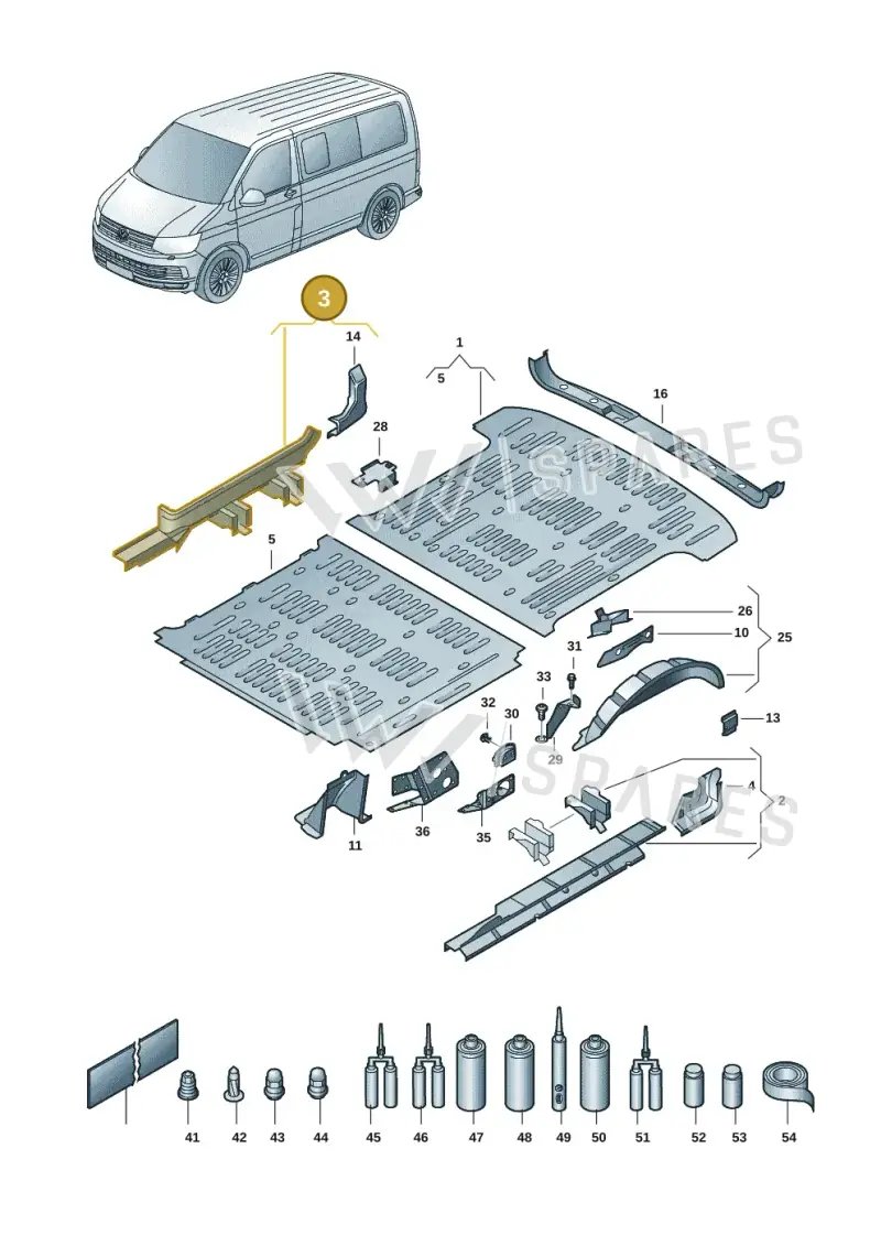 7H0801252K — Volkswagen Transport. multivan (2019-2024) diagram 7em801020, position 3