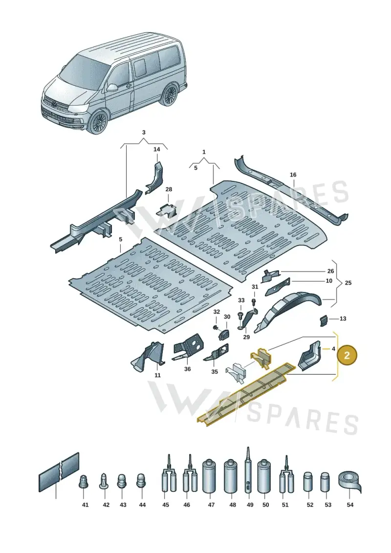 7H0801252L — Volkswagen Transport. multivan (2019-2024) diagram 7em801020, position 2