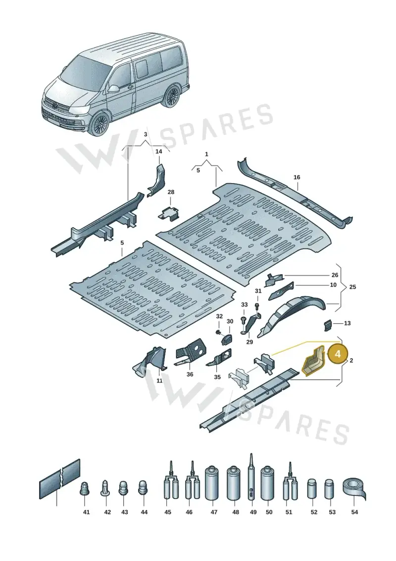 7H0801253C — Volkswagen Transport. multivan (2019-2024) diagram 7em801020, position 4