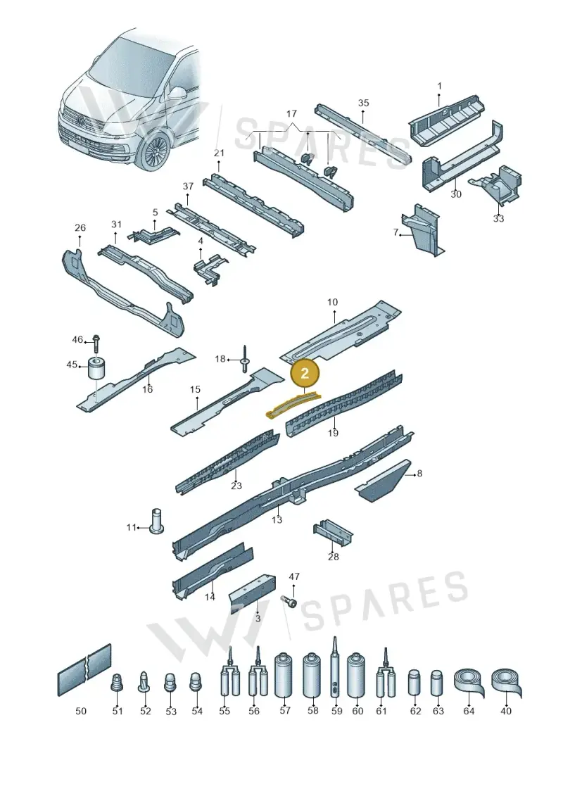 7H0801731 — Volkswagen Transport. multivan (2019-2024) diagram 861803400, position 2