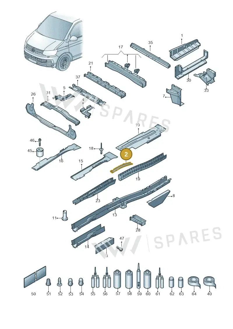 7H0801732 — Volkswagen Transport. multivan (2019-2024) diagram 861803400, position 2