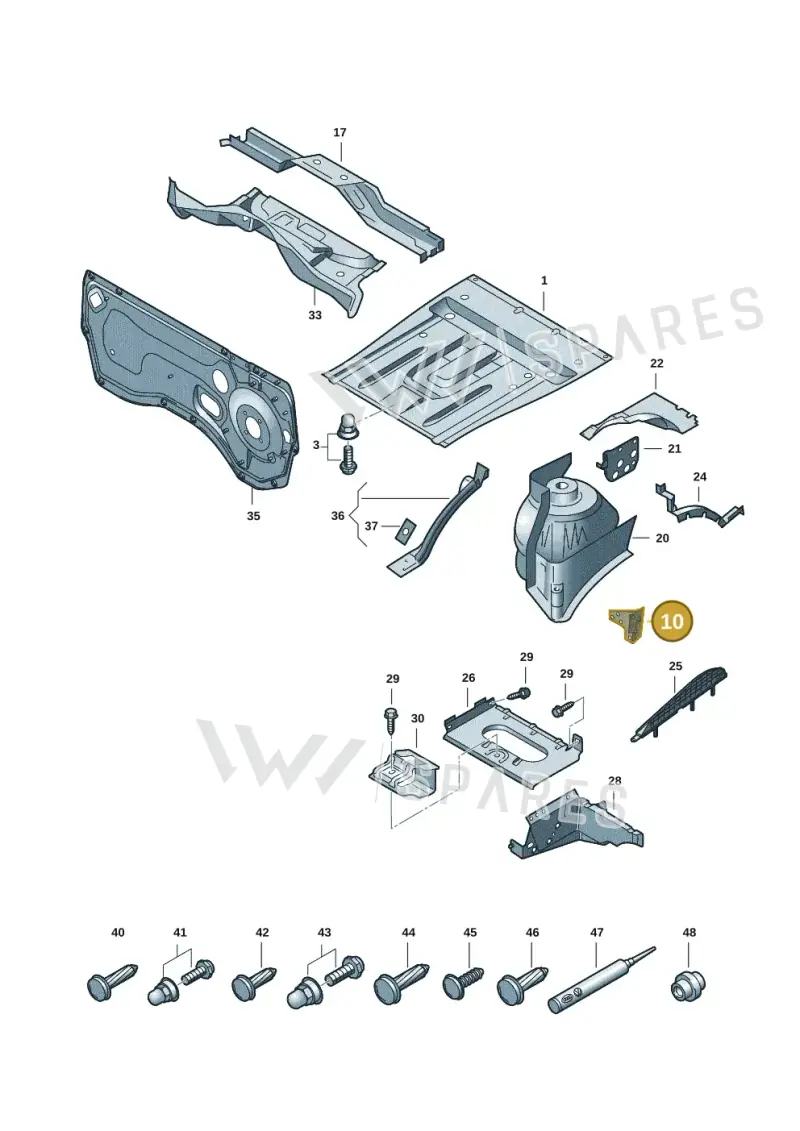 7H0802485 — Volkswagen Transport. multivan (2019-2024) diagram 7em801010, position 10