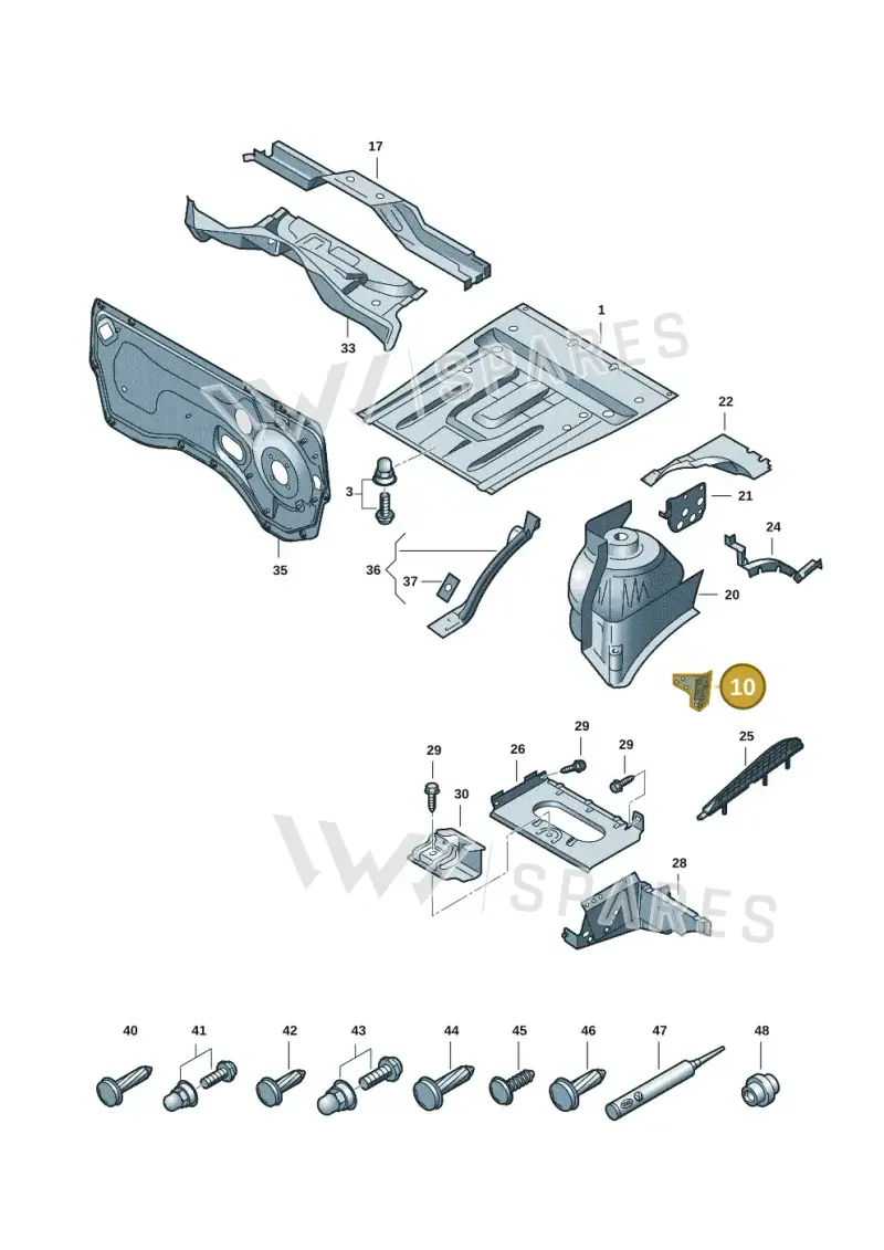 7H0802486 — Volkswagen Transport. multivan (2019-2024) diagram 7em801010, position 10