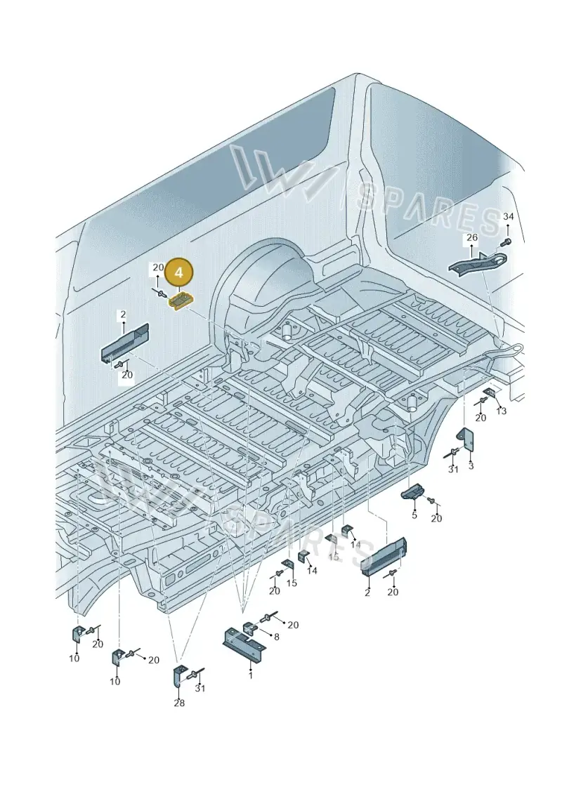 7H0803333 — Volkswagen Caravelle (2015-2019) diagram 861801400, position 4