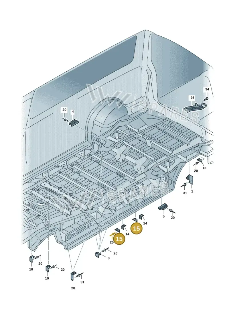 7H0803548A — Volkswagen Caravelle (2019-2024) diagram 7ep801040, position 15
