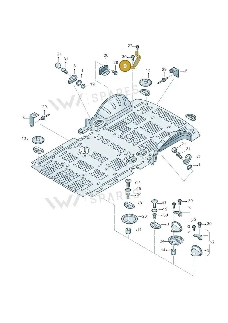 7H0803849A — Volkswagen Transp. caravelle (2011-2015) diagram 410801150, position 9
