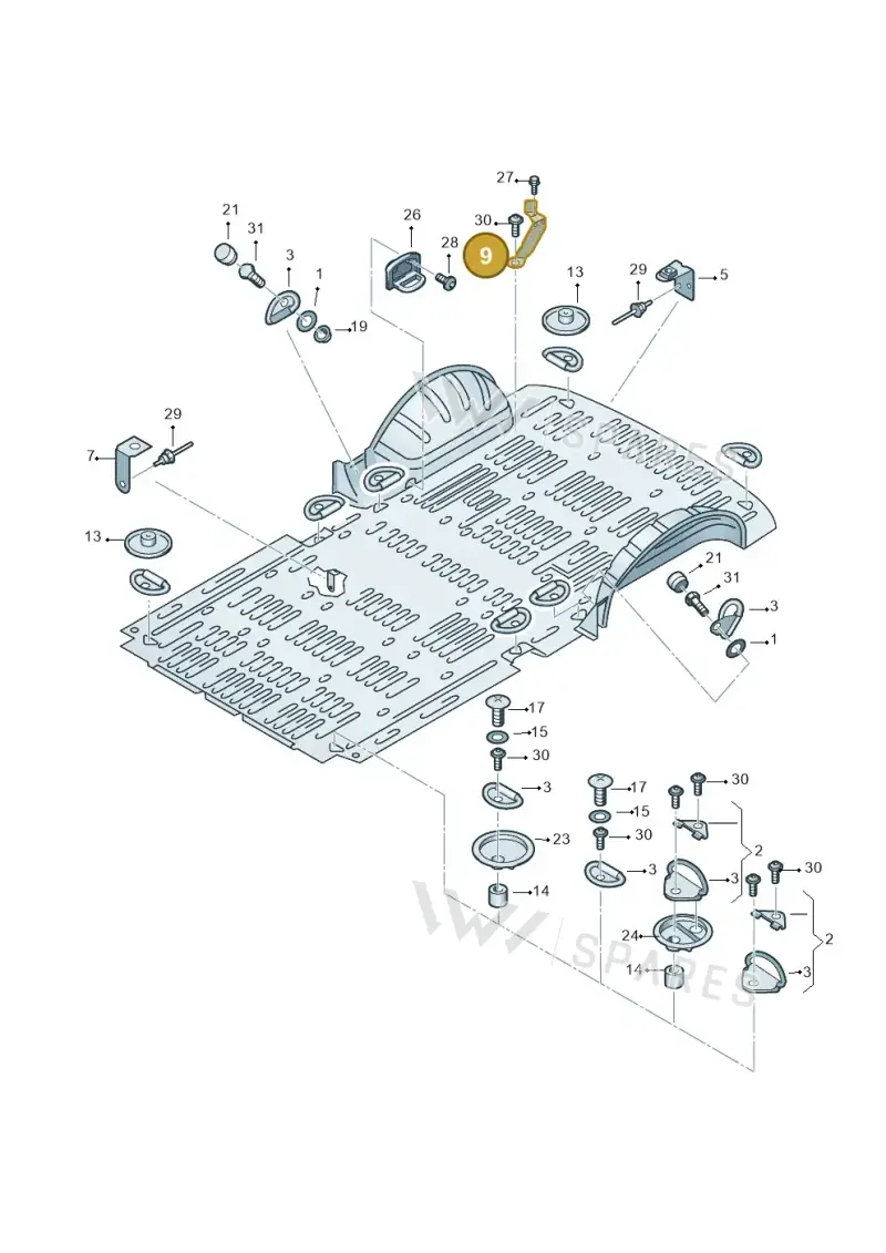 7H0803850A — Volkswagen Transp. caravelle (2011-2015) diagram 410801150, position 9