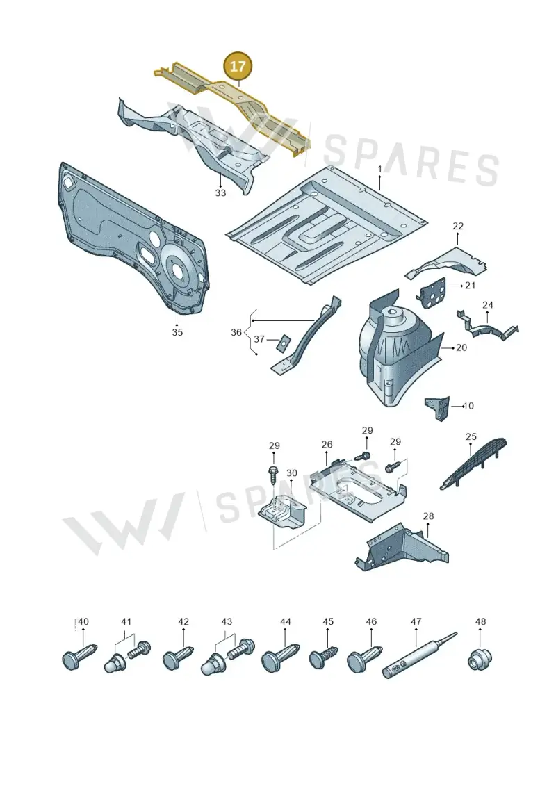 7H0803883 — Volkswagen Caravelle (2015-2019) diagram 861801100, position 17
