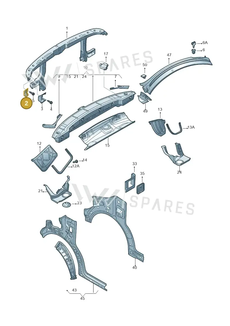 7H0805177 — Volkswagen Transp. caravelle (2011-2015) diagram 410805000, position 2