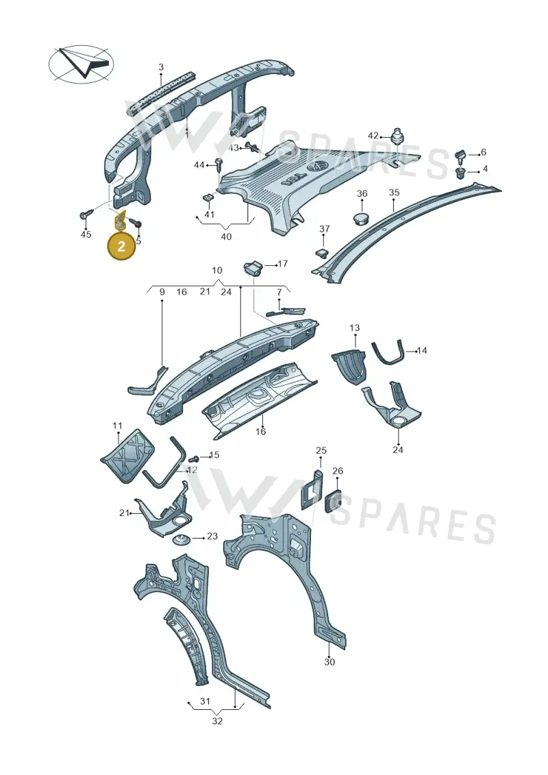 7H0805177 — Volkswagen Transport. multivan (2019-2024) diagram 861805000, position 2