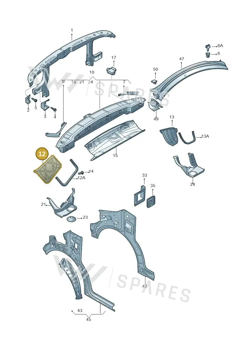 7H0805207A — Volkswagen Transp. caravelle (2011-2015) diagram 410805000, position 12
