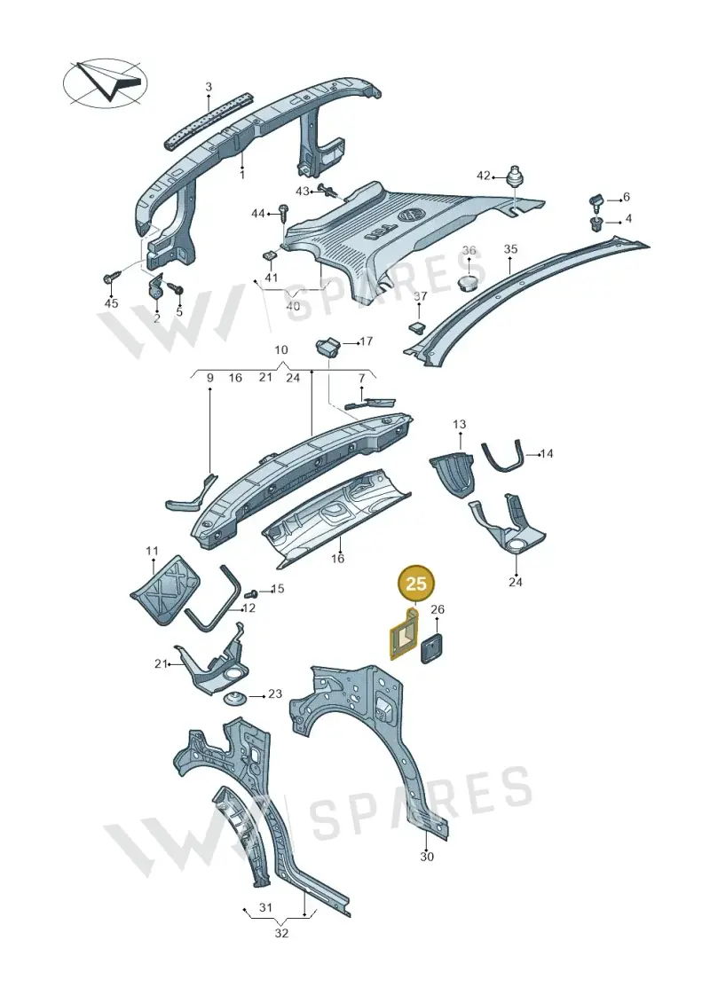 7H0805210 — Volkswagen Transport. multivan (2019-2024) diagram 861805000, position 25