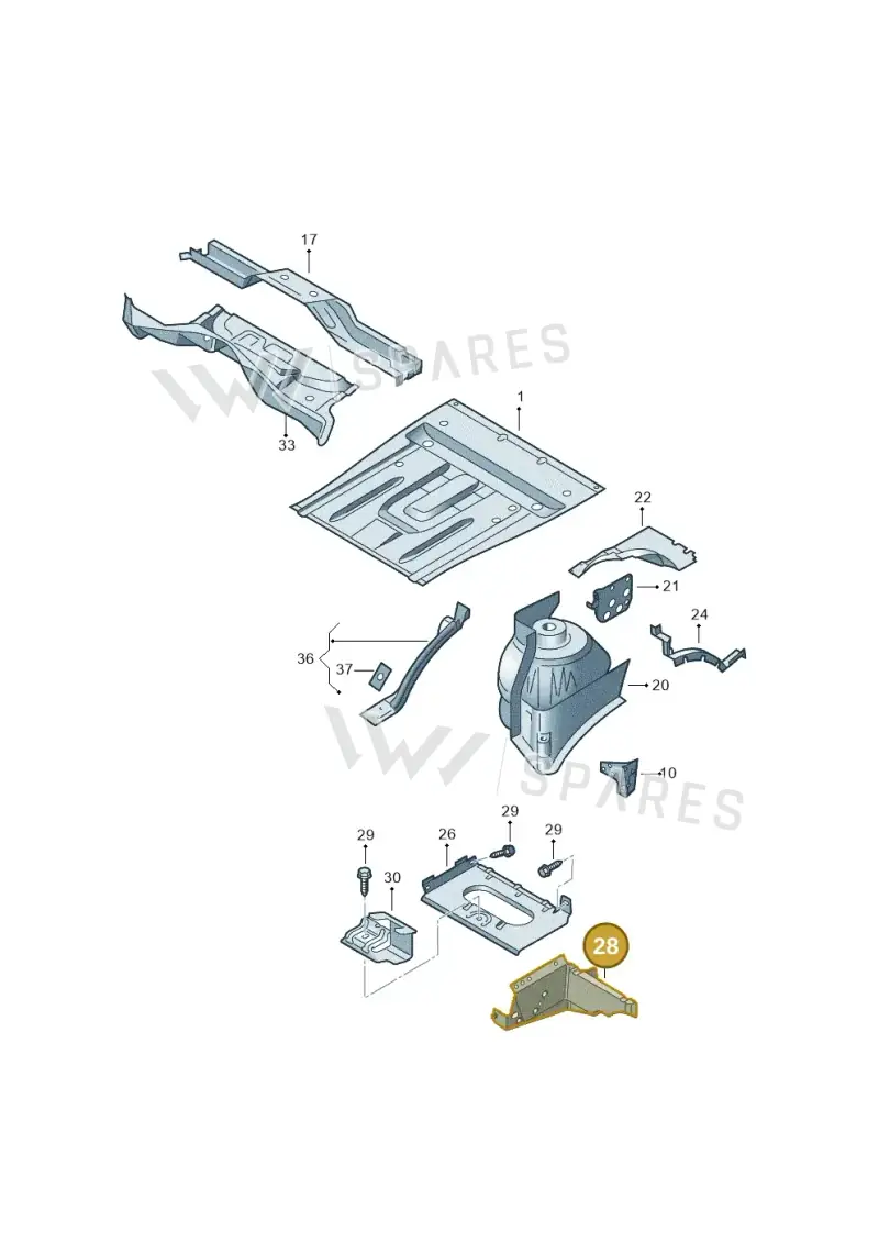 7H0805327A — Volkswagen Transp. caravelle (2011-2015) diagram 410801100, position 28