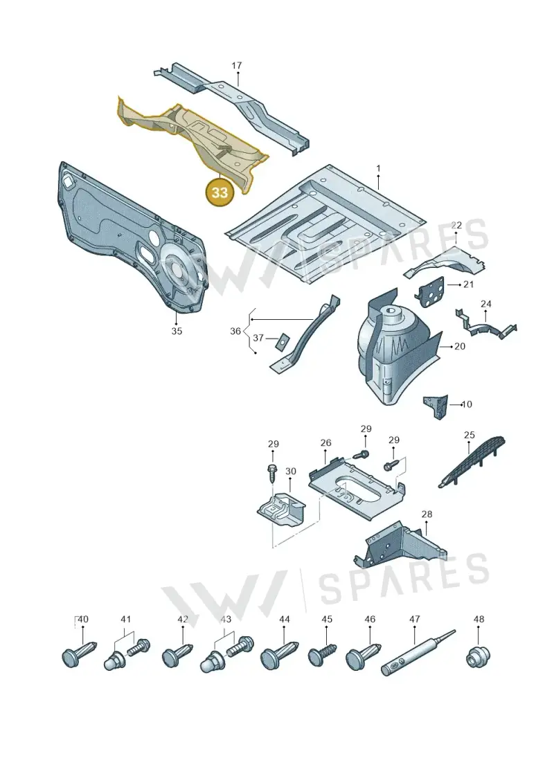 7H0805431L — Volkswagen Caravelle (2015-2019) diagram 861801100, position 33