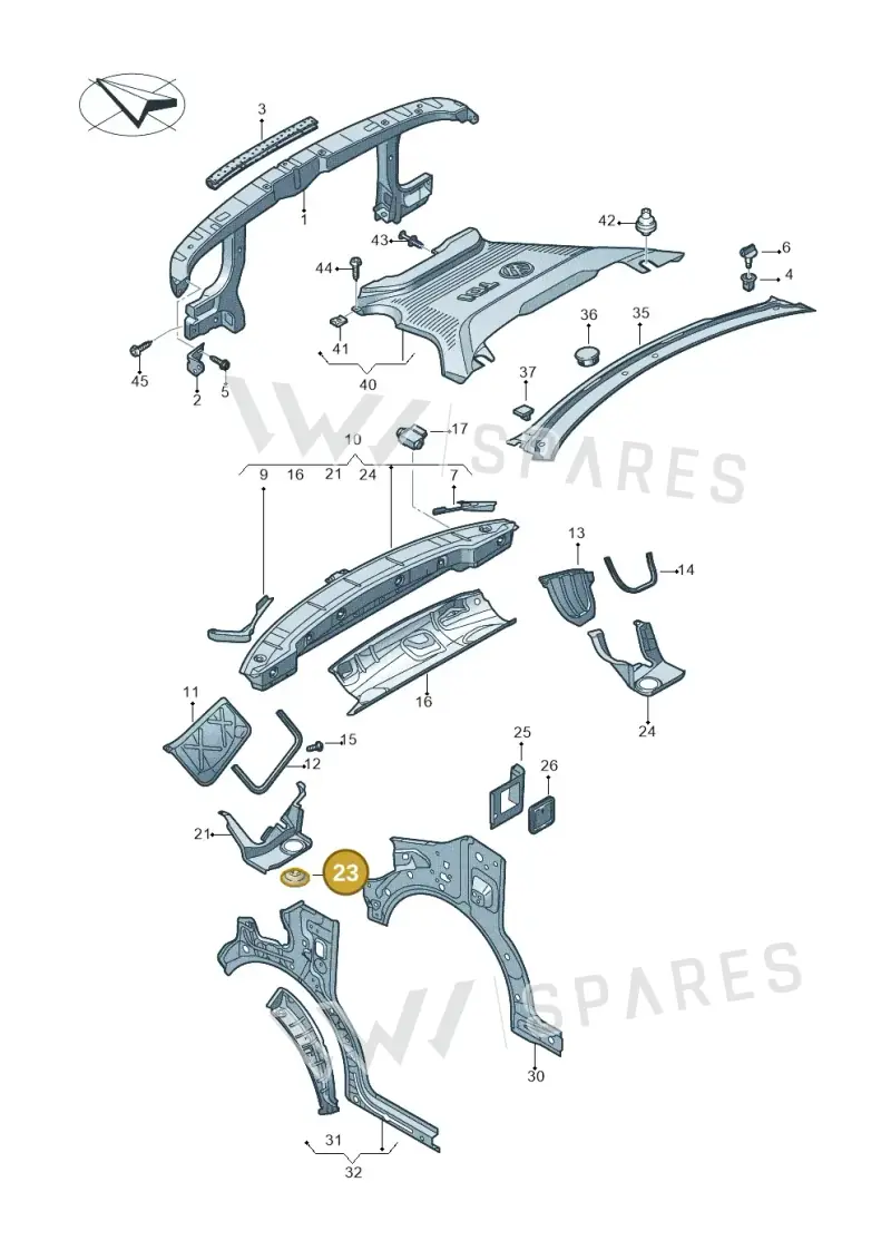 7H0805585 — Volkswagen Transport. multivan (2019-2024) diagram 861805000, position 23