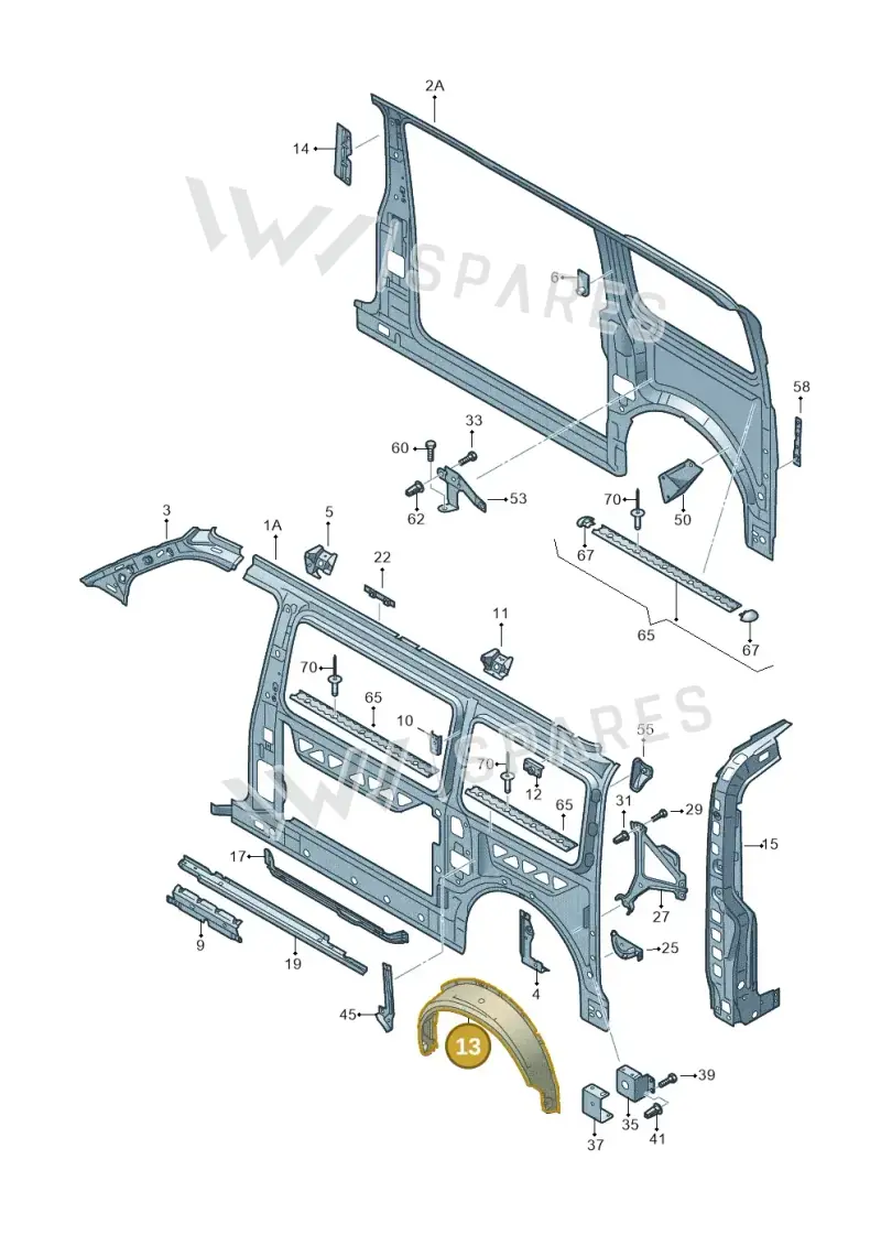 7H0809409A — Volkswagen Transp. caravelle (2011-2015) diagram 410809000, position 13