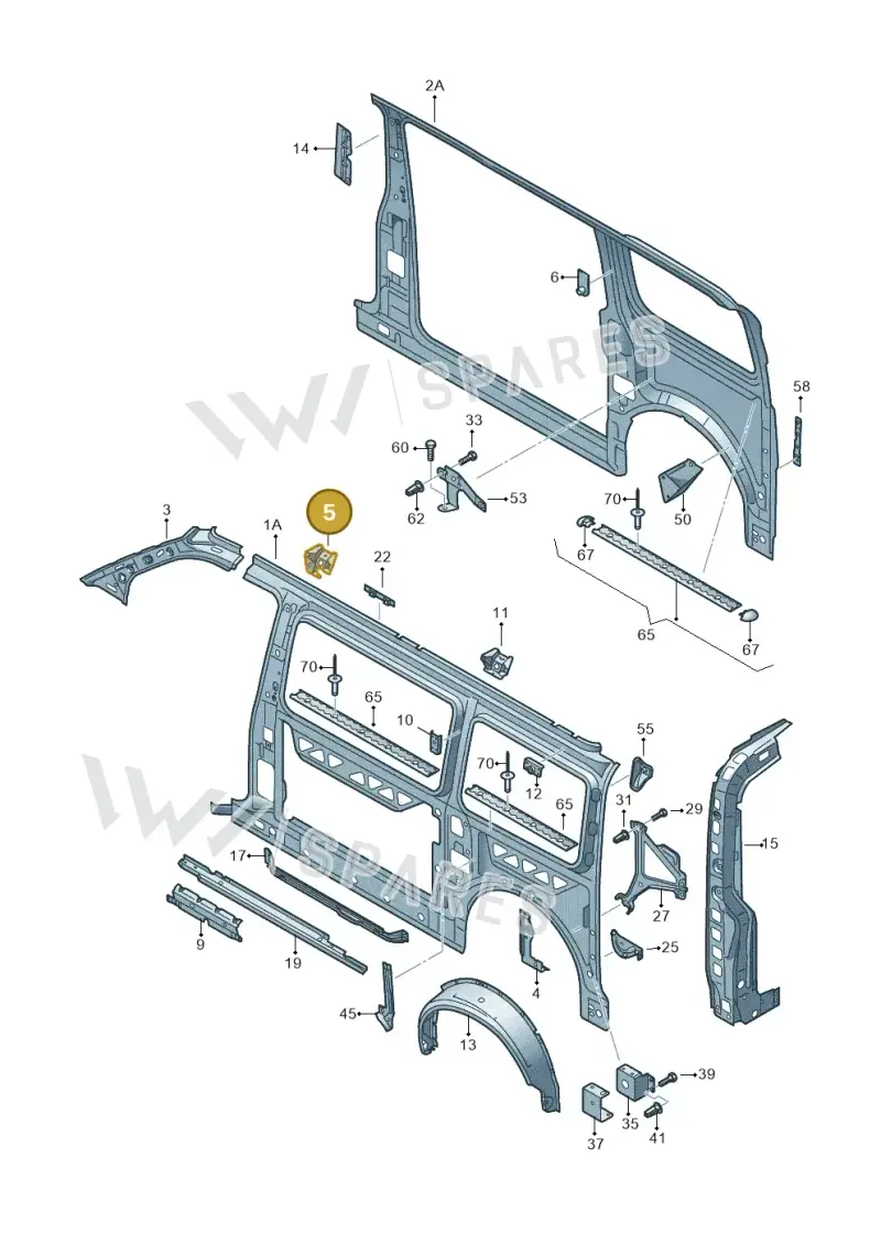 7H0809507A — Volkswagen Transp. caravelle (2011-2015) diagram 410809000, position 5