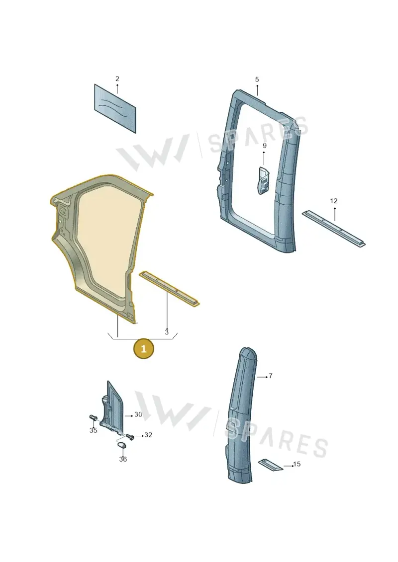 7H0810076A — Volkswagen Transp. dropside (2011-2015) diagram 411809200, position 1