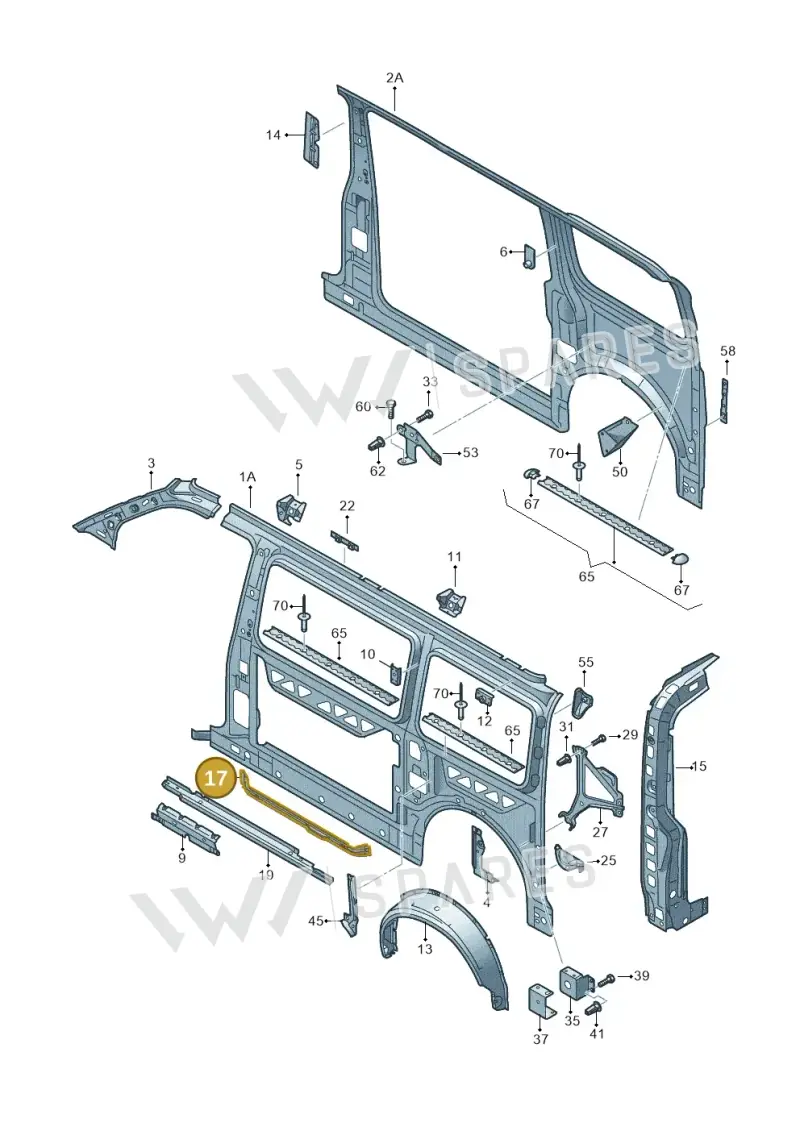 7H0810205 — Volkswagen Transp. caravelle (2011-2015) diagram 410809000, position 17