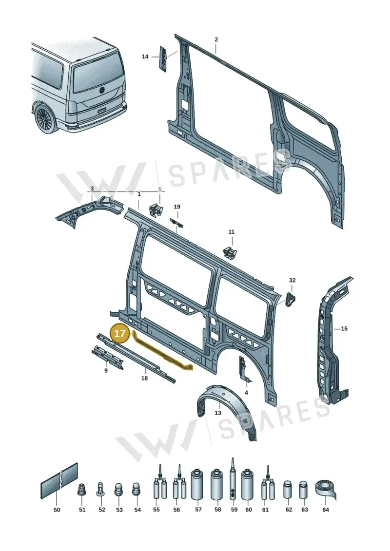 7H0810205 — Volkswagen Transport. multivan (2019-2024) diagram 7em809000, position 17