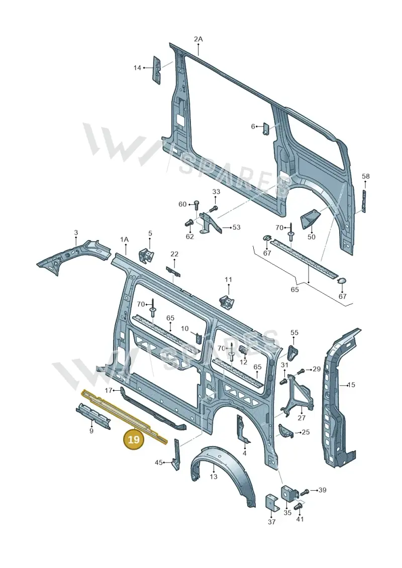 7H0810728A — Volkswagen Transp. caravelle (2011-2015) diagram 410809000, position 19
