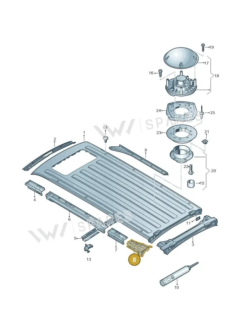 7H0817624 — Volkswagen Caravelle (2019-2024) diagram 410817400, position 8