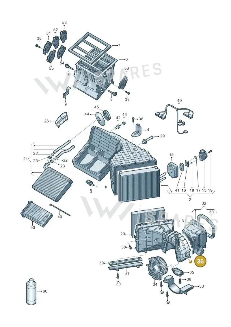 7H0819059 — Volkswagen Touareg BlueMotion (2014-2018) diagram 693820200, position 36