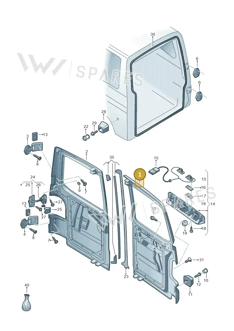 7H0827091AQ — Volkswagen Caravelle (2019-2024) diagram 410827500, position 1