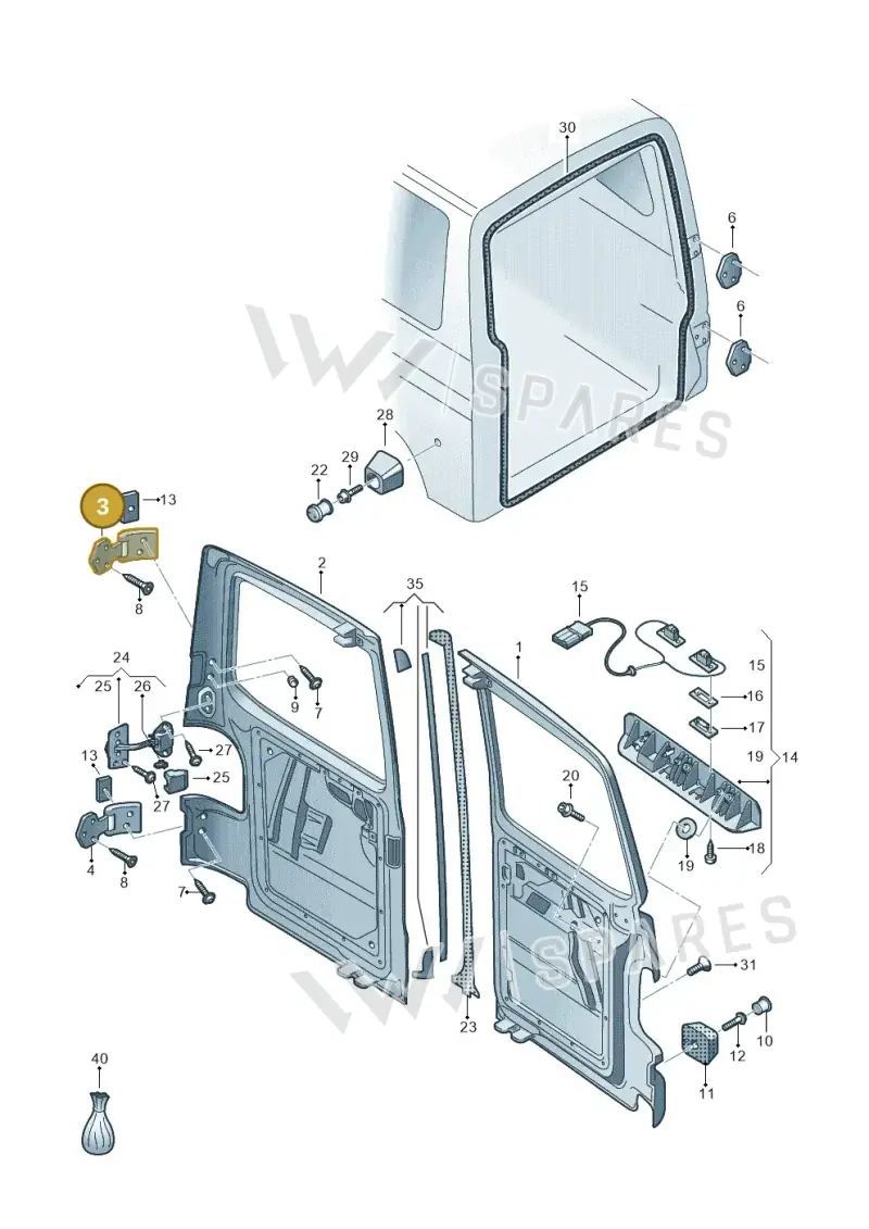 7H0827151F — Volkswagen Caravelle (2019-2024) diagram 410827500, position 3