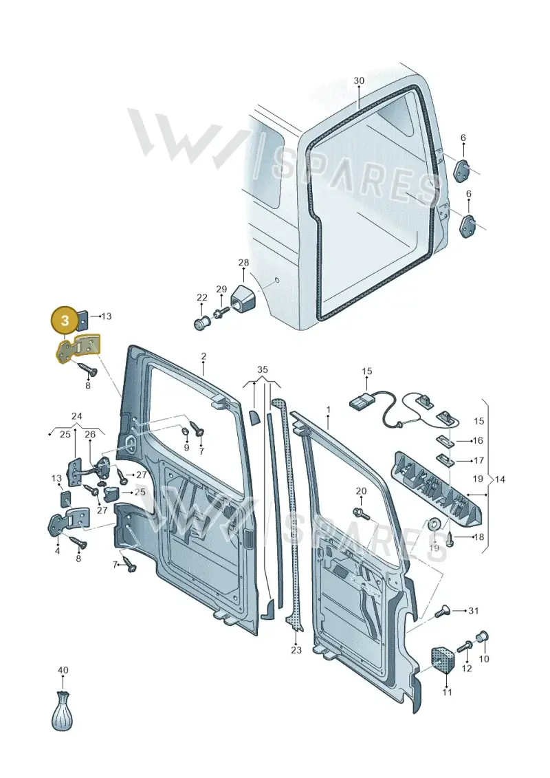 7H0827151J — Volkswagen Caravelle (2019-2024) diagram 410827500, position 3