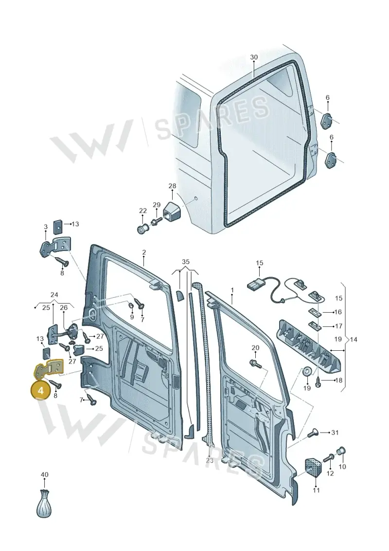 7H0827154F — Volkswagen Caravelle (2019-2024) diagram 410827500, position 4