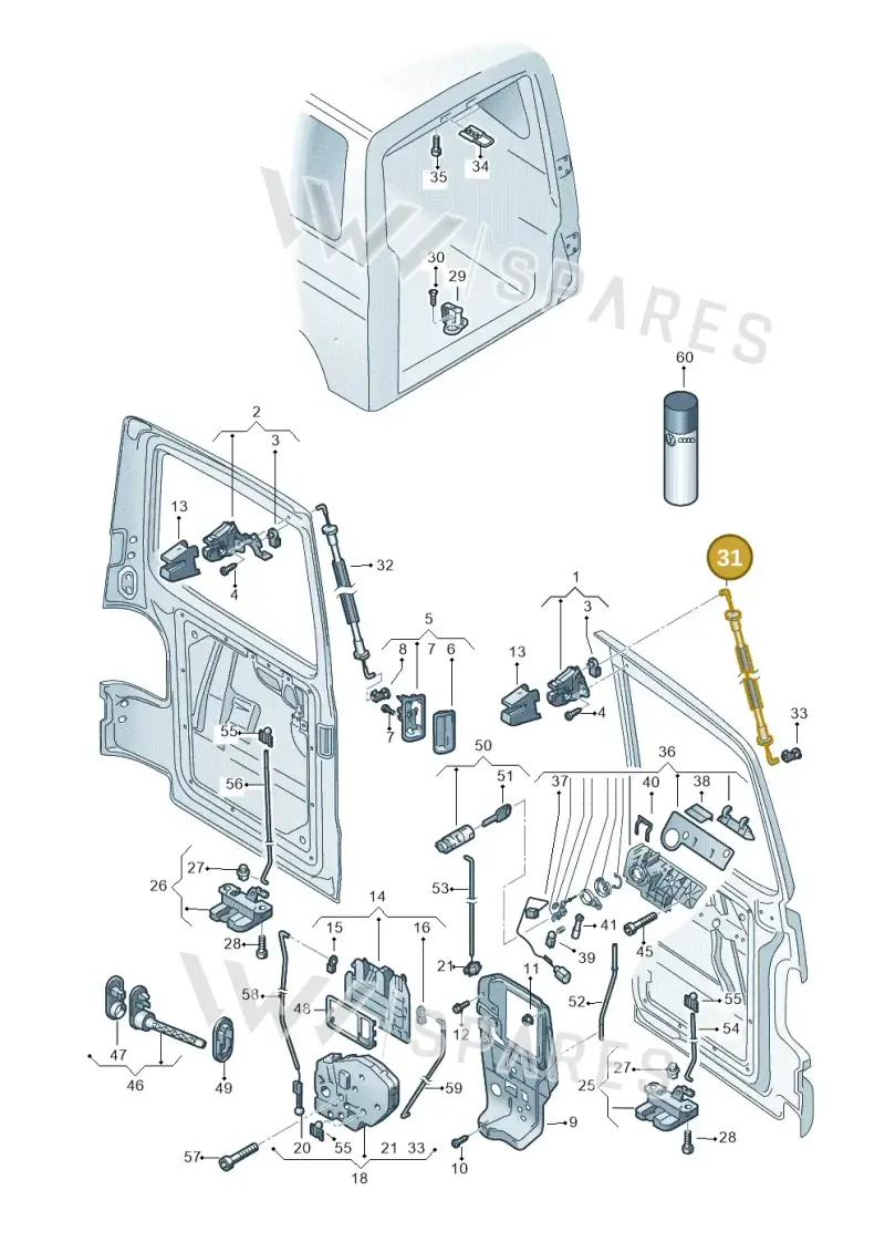 7H0827531 — Volkswagen Caravelle (2015-2019) diagram 410827650, position 31