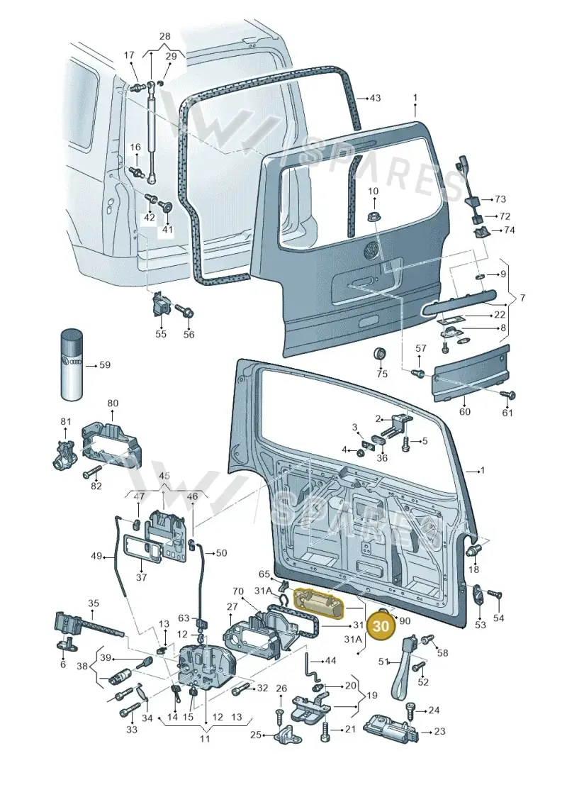 7H0827561AGRU — Volkswagen Transp. caravelle (2011-2015) diagram 410827300, position 30