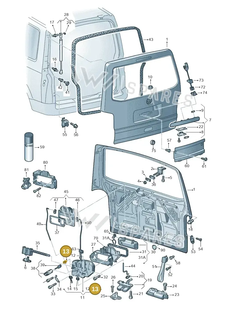 7H0827637 — Volkswagen Transp. caravelle (2011-2015) diagram 410827300, position 13