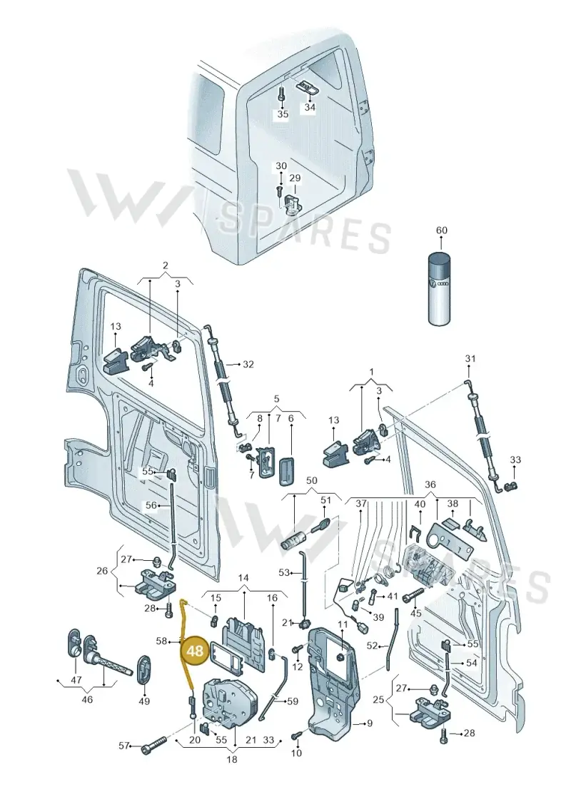 7H0827699A9B9 — Volkswagen Caravelle (2015-2019) diagram 410827650, position 48