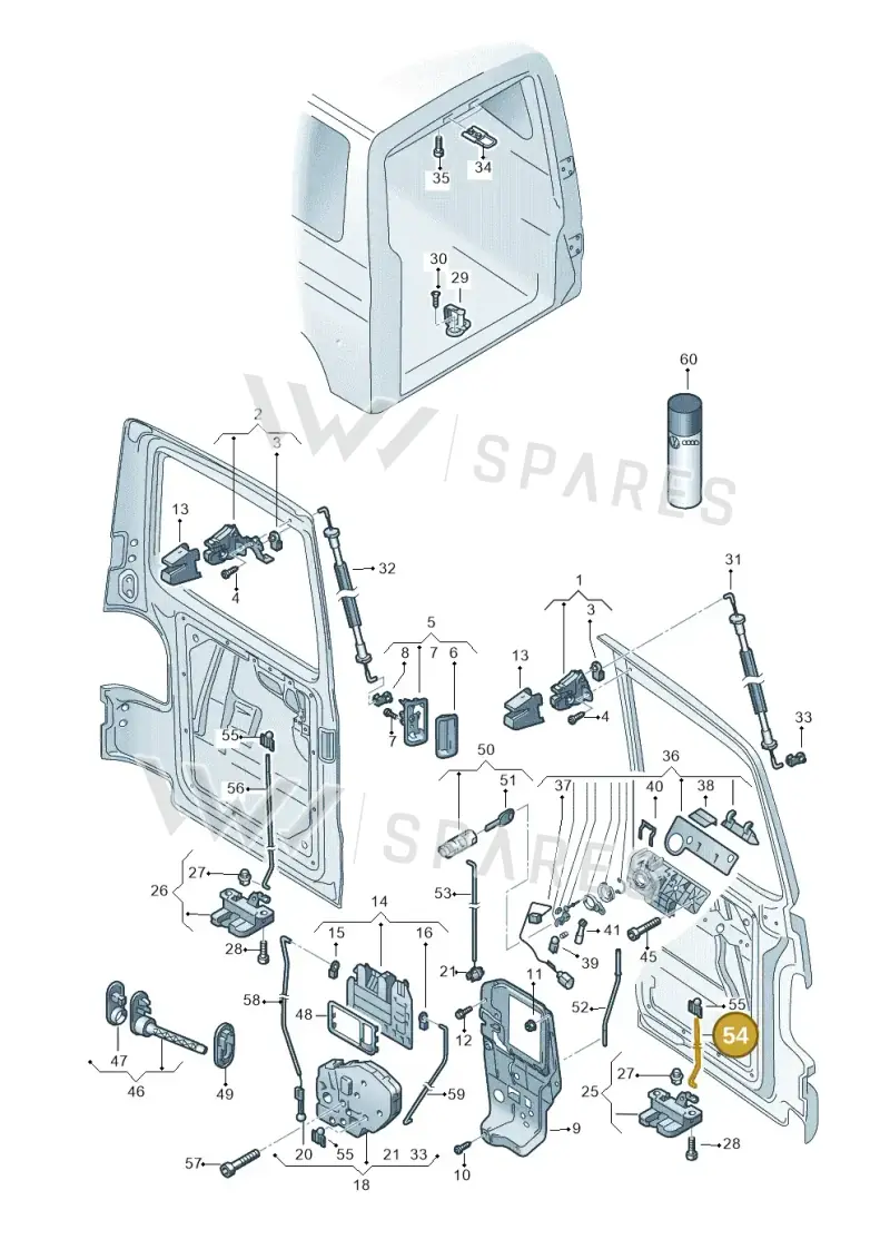 7H0829217C — Volkswagen Caravelle (2015-2019) diagram 410827650, position 54