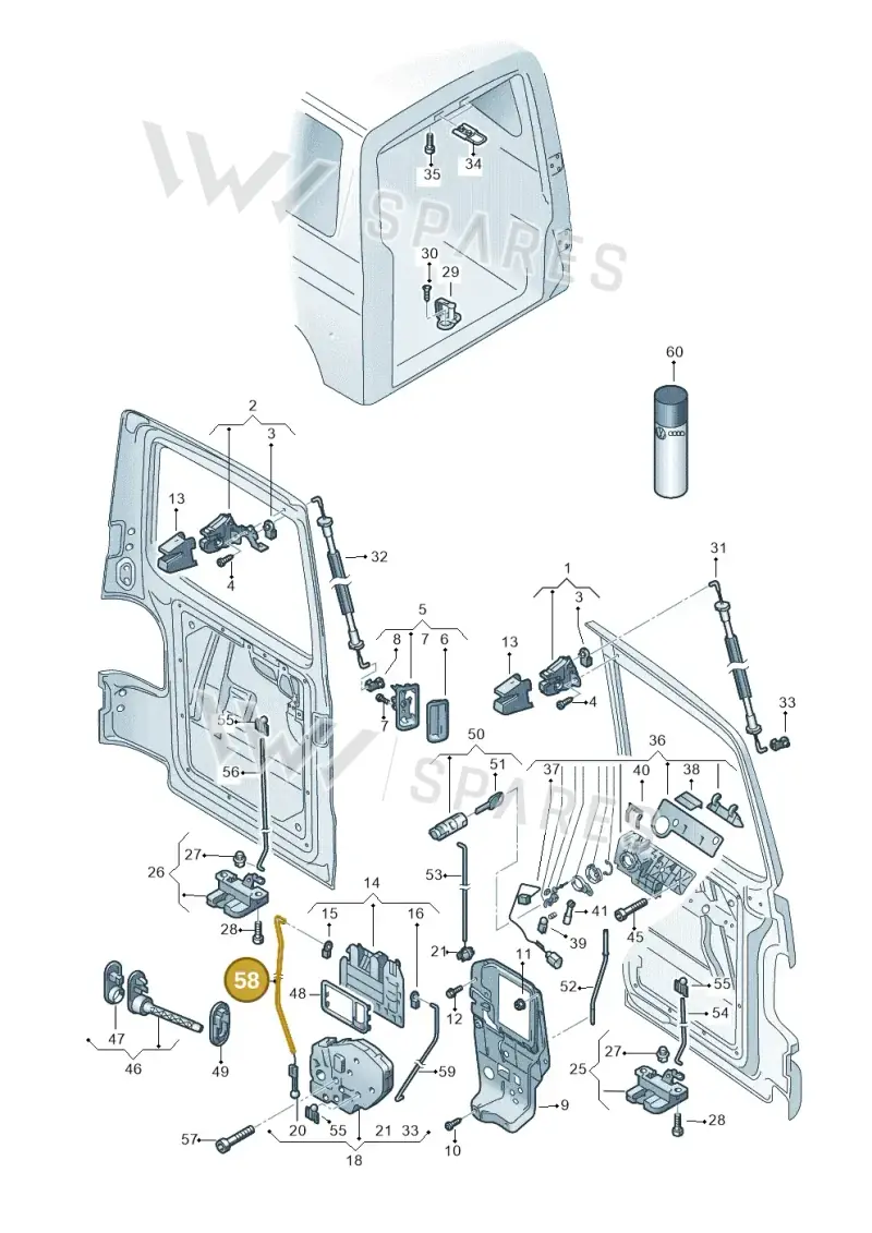 7H0829323A — Volkswagen Caravelle (2015-2019) diagram 410827650, position 58