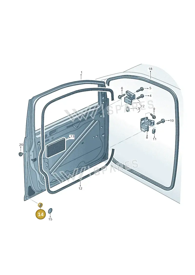 7H0837529 — Volkswagen Caddy kombi (2015-2020) diagram 866831000, position 14