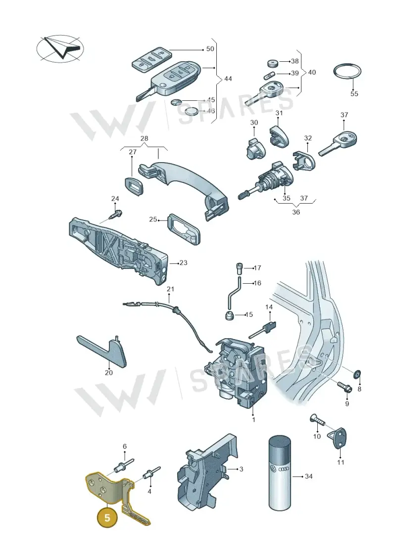 7H0837867 — Volkswagen Caravelle (2015-2019) diagram 861837000, position 5