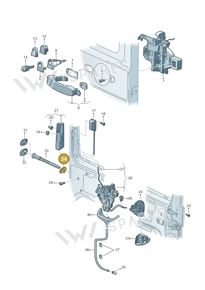 7H0843185 — Volkswagen Caravelle (2015-2019) diagram 410843800, position 34