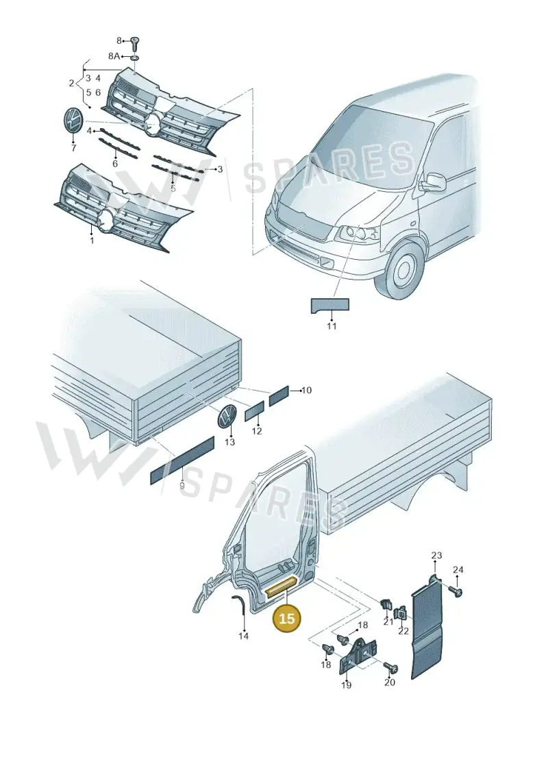 7H0853803 — Volkswagen Transp. dropside (2011-2015) diagram 680853000, position 15
