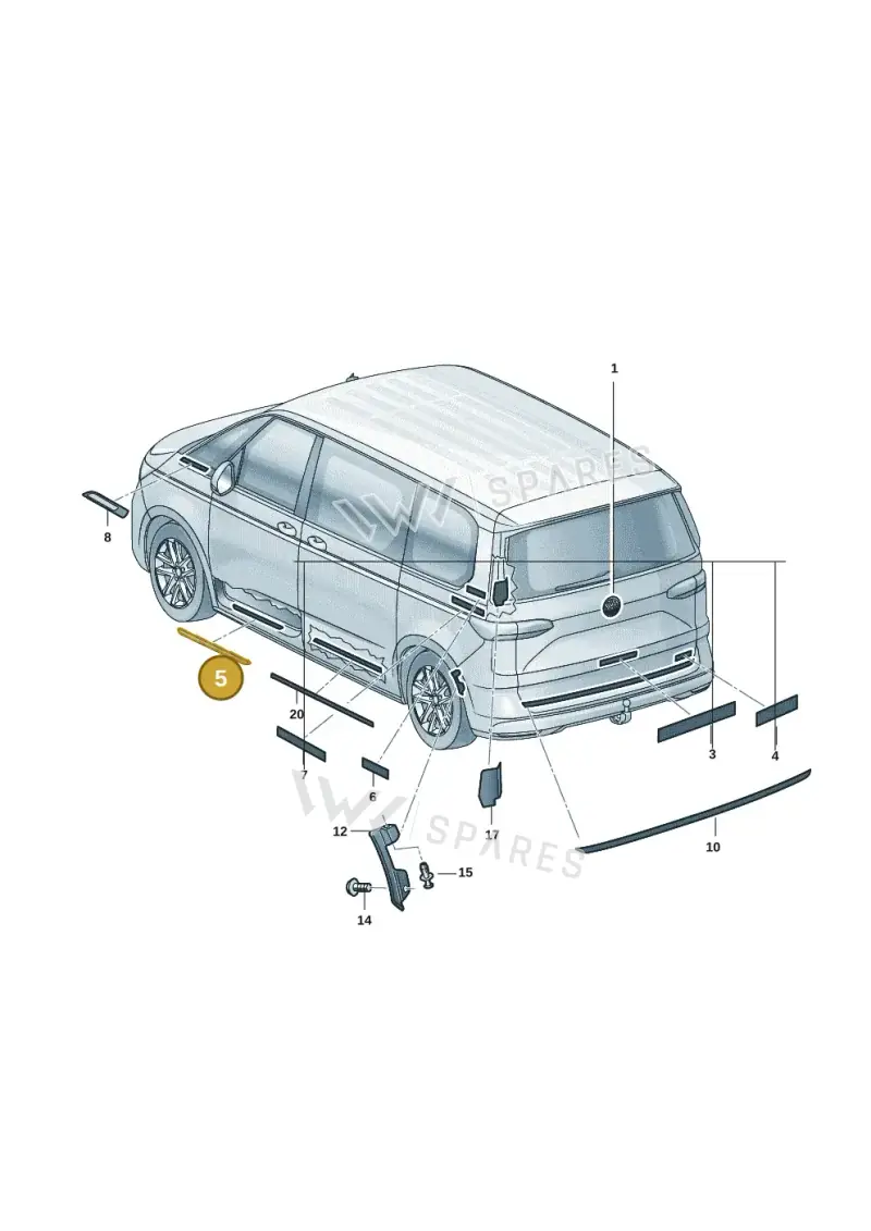 7H0853803 — Volkswagen Multivan (2021-) diagram 7t0853350, position 5