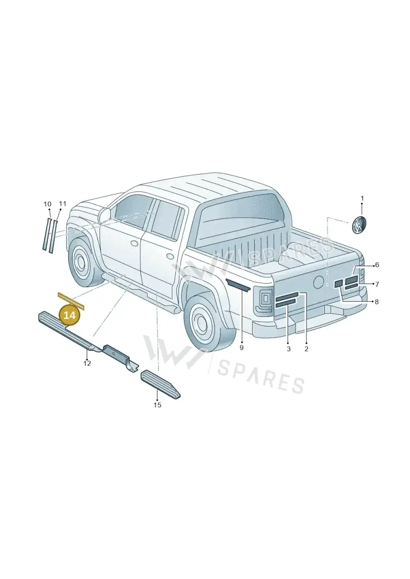 7H0853803 — Volkswagen Amarok twin cab (2022-) diagram 894853800, position 14