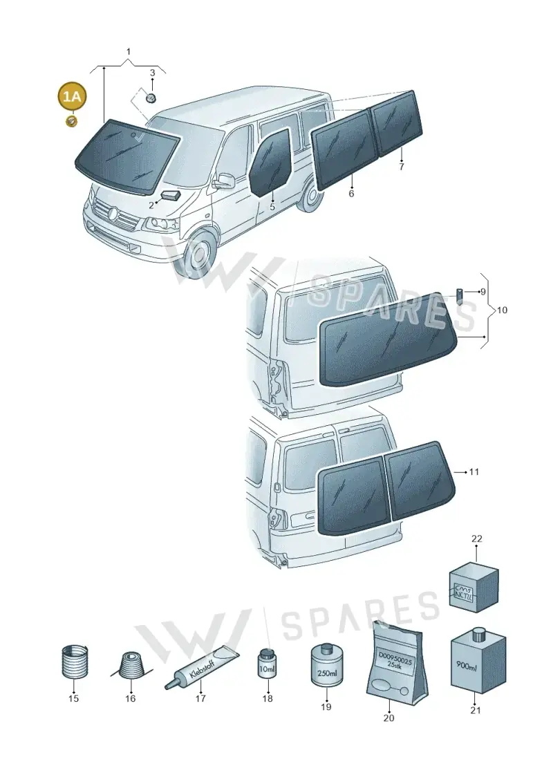 7H0857573 — Volkswagen Transp. caravelle (2011-2015) diagram 410845000, position 1A