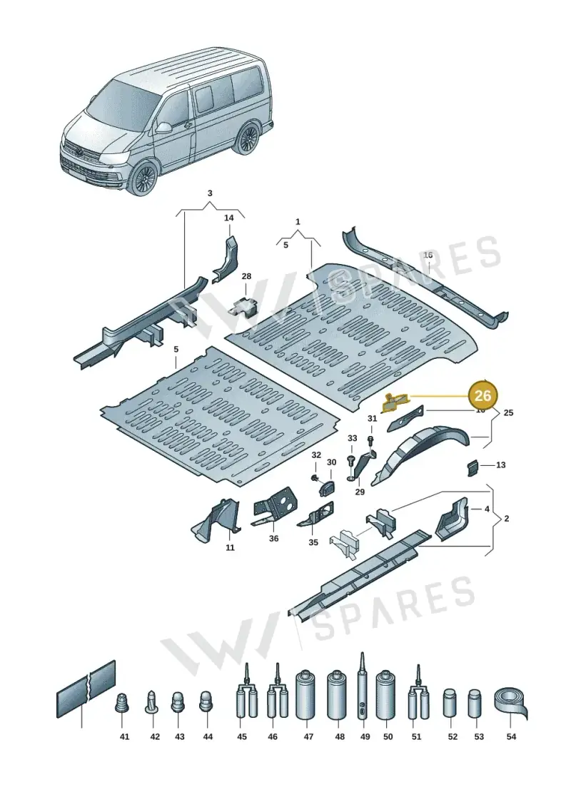 7H0860343A — Volkswagen Transport. multivan (2019-2024) diagram 7em801020, position 26