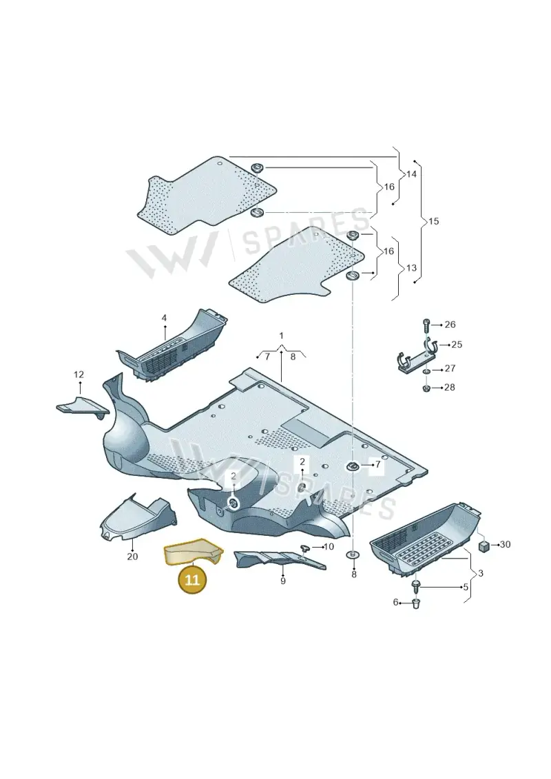 7H0863495 — Volkswagen Caravelle (2015-2019) diagram 410863000, position 11