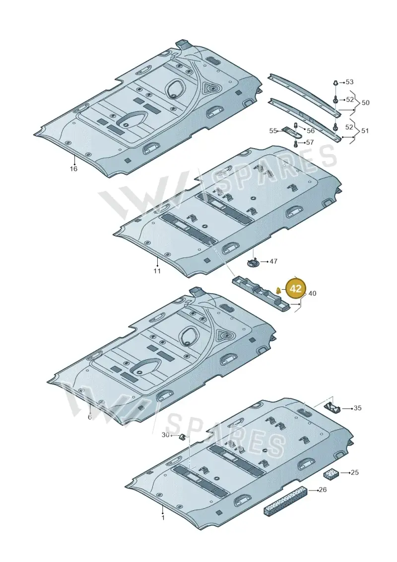 7H0867200 — Volkswagen Transp. caravelle (2011-2015) diagram 410867650, position 42
