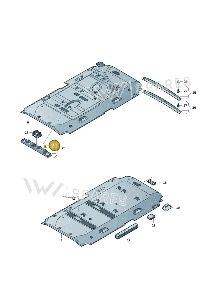 7H0867200 — Volkswagen Caravelle (2019-2024) diagram 7ep867060, position 21